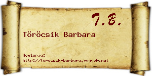 Töröcsik Barbara névjegykártya